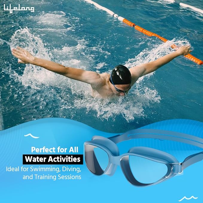 Lifelong Swimming Goggles – UV Protection, Anti-Fog Glasses with Adjustable Strap