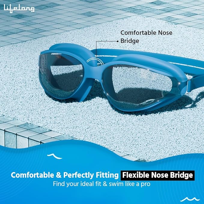 Lifelong Swimming Goggles – UV Protection, Anti-Fog Glasses with Adjustable Strap