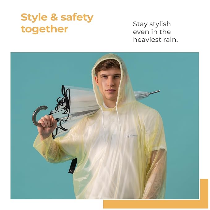 Lifelong Unisex Waterproof Raincoat – Hooded Full Sleeve Outdoor Poncho (1Pc)