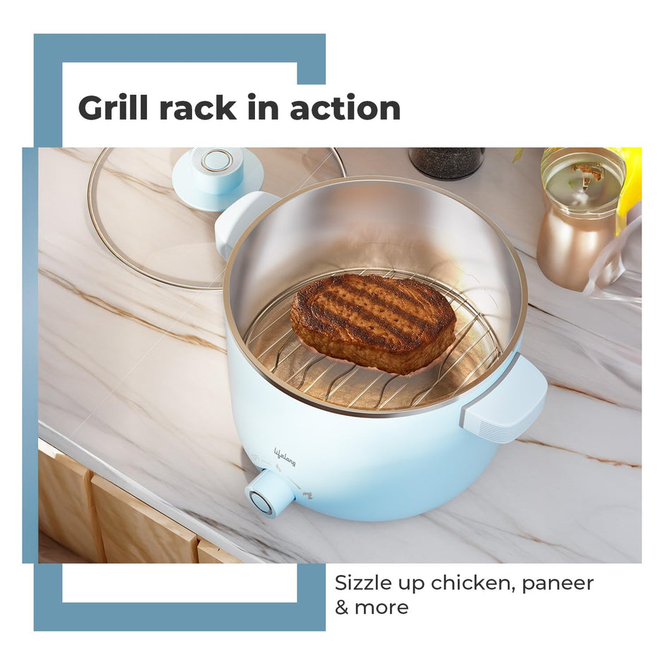 Lifelong Long Handle Multi Cook Electric Kettle 600W | 1.5L with Auto Shut-Off