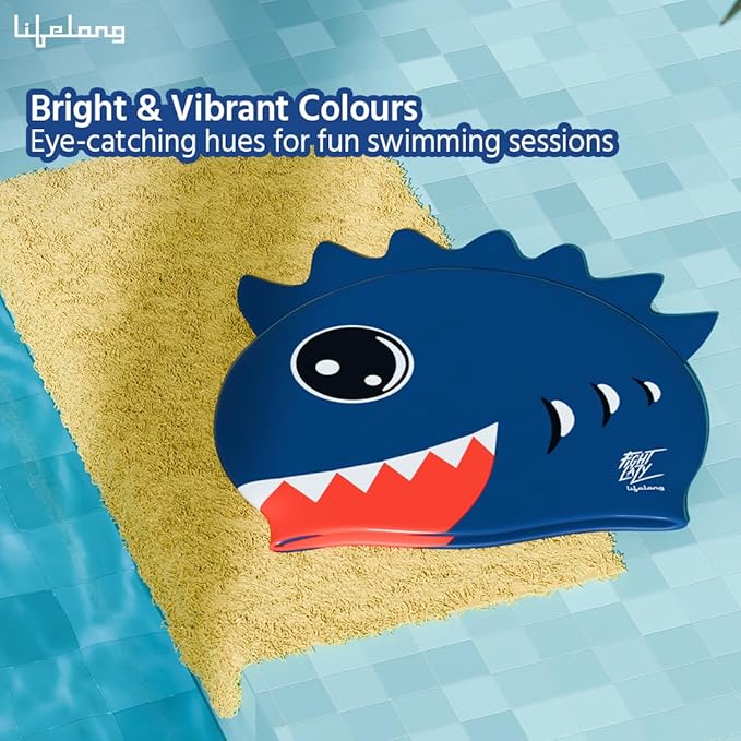 Kids Silicone Swimming Cap – Navy Blue