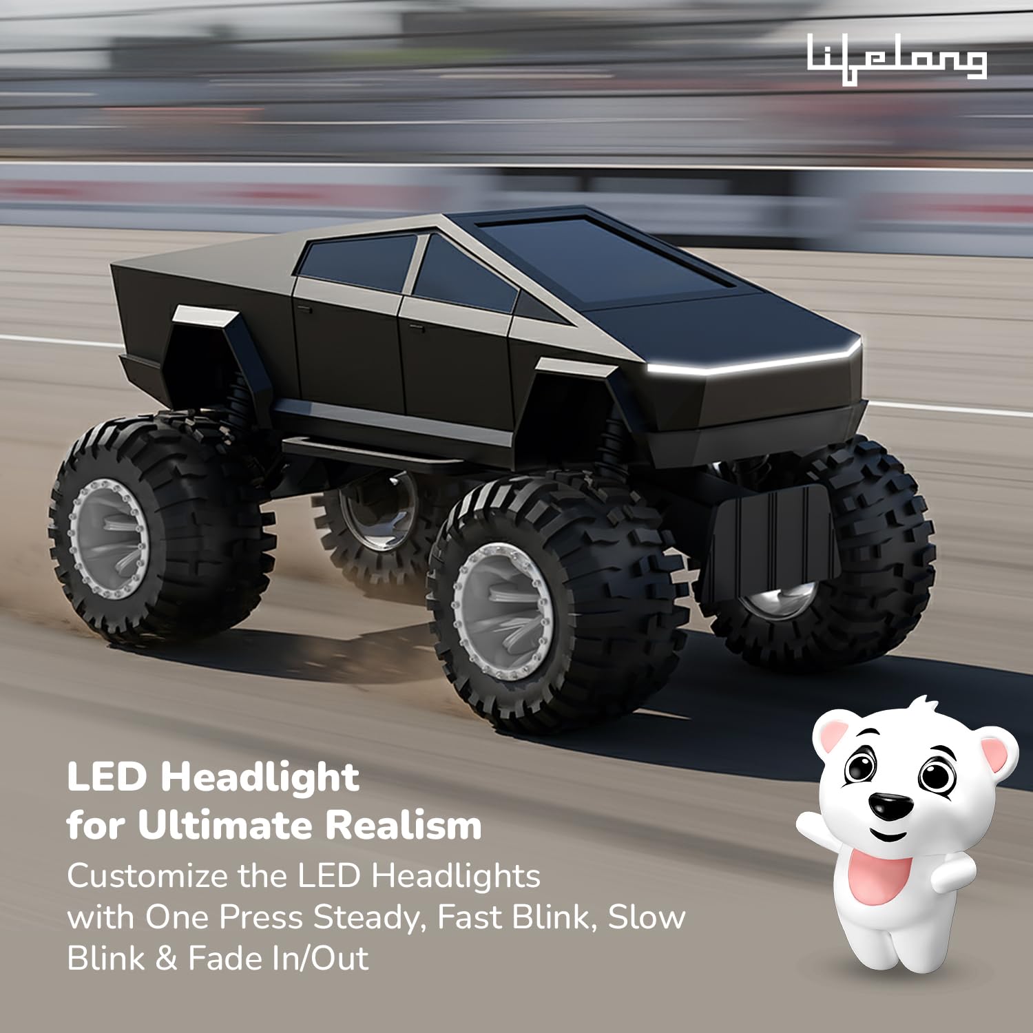 Lifelong Cuppy Cyberon RC Off Road Truck with Turbo Speed & LED Lights