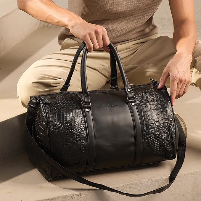 Leatherette Weekender Duffle Bag