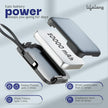 Zap 10000mAh Power Bank - Quick Charge 3.0 | 2 Type-C outputs (22.5W) & Inputs (18W), and a Lightning Cable Output (10W)
