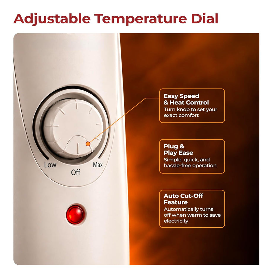 Lifelong Heato Mini 11-Fin Personal OFR Room Heater for Spot Heating