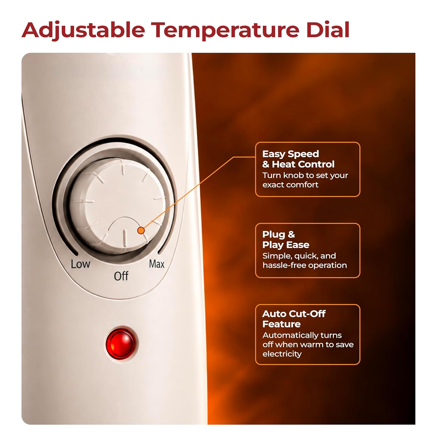 Lifelong Heato Mini 11-Fin Personal OFR Room Heater for Spot Heating