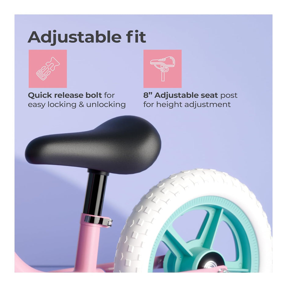 Lifelong Kids Balance Bike 1.5–3Y – Pedal-Free, Crash Guard, Pink (LLBB01)