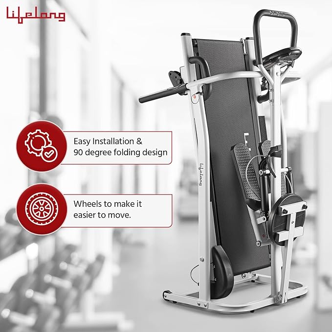 Lifelong LLTM144 4-in-1 Manual Treadmill – Jogger, Stepper, Twister & Push-Up