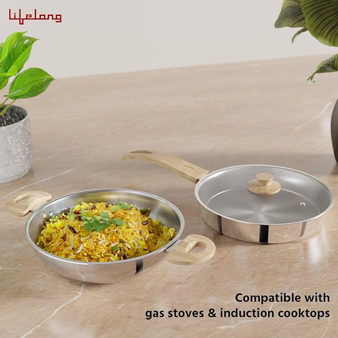 TriPly Kadhai & Fry Pan Combo – 20 cm Cookware Set