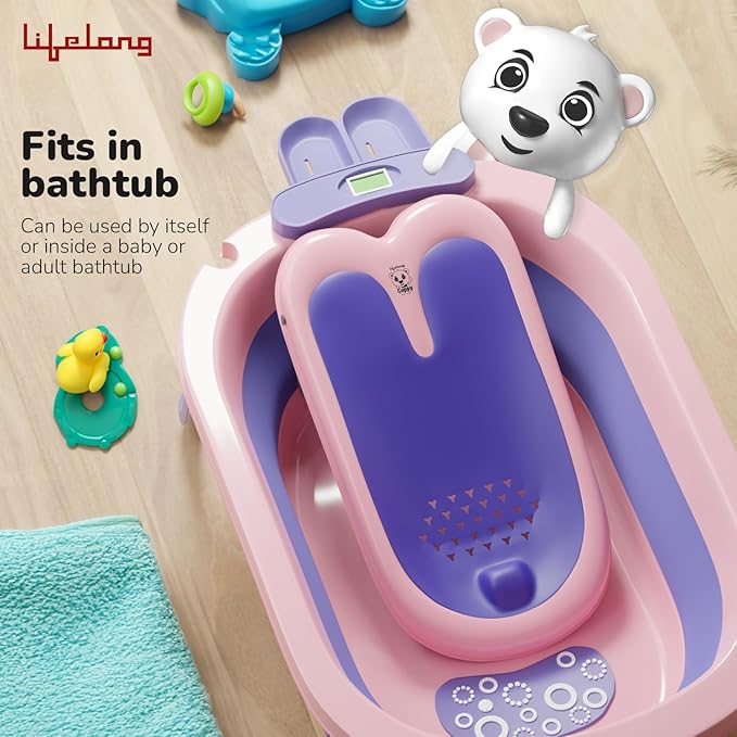 Lifelong Cuppy Baby Bath Chair for Newborns 0–6 Months | Foldable & Anti-Slip
