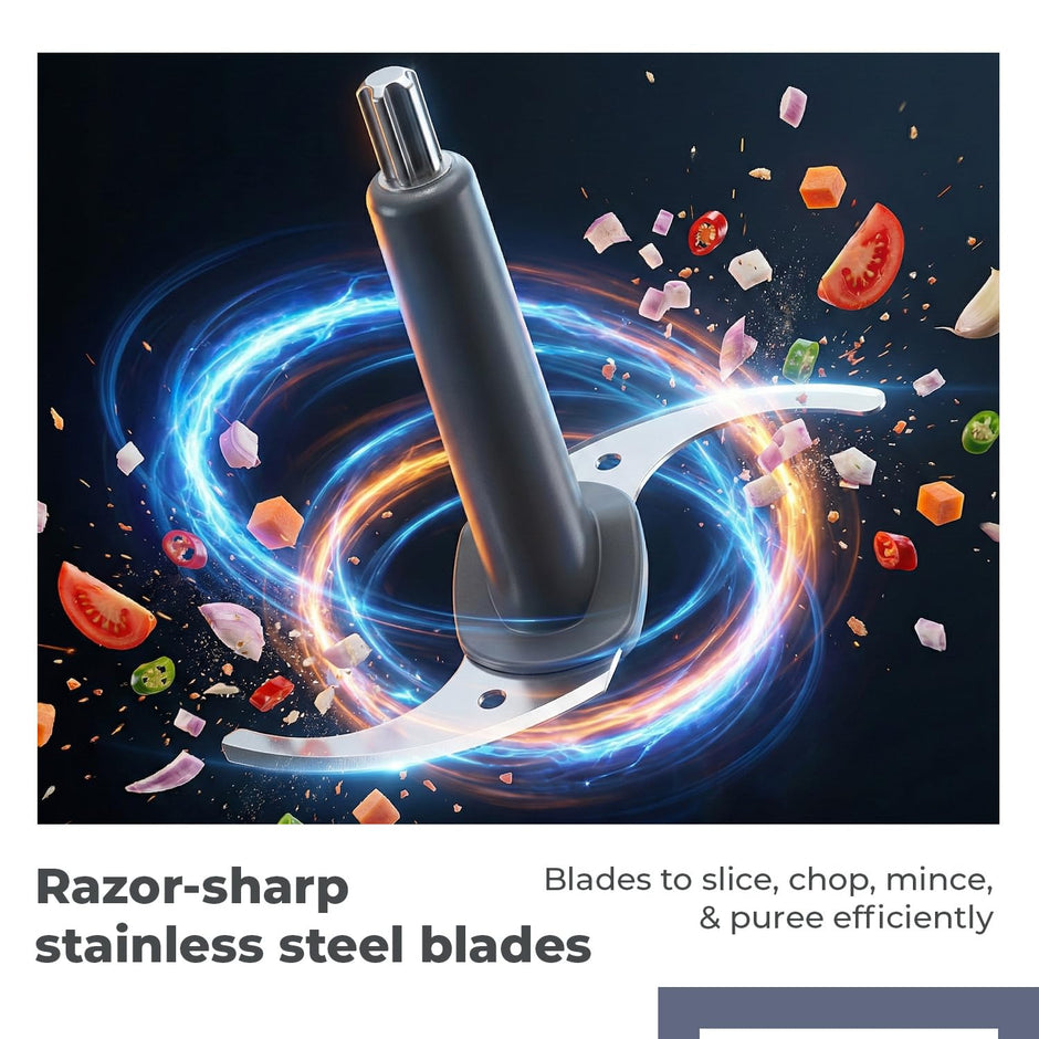 Lifelong Rechargeable Electric Chopper 2000mAh, 800ml Glass Bowl, SS Blades