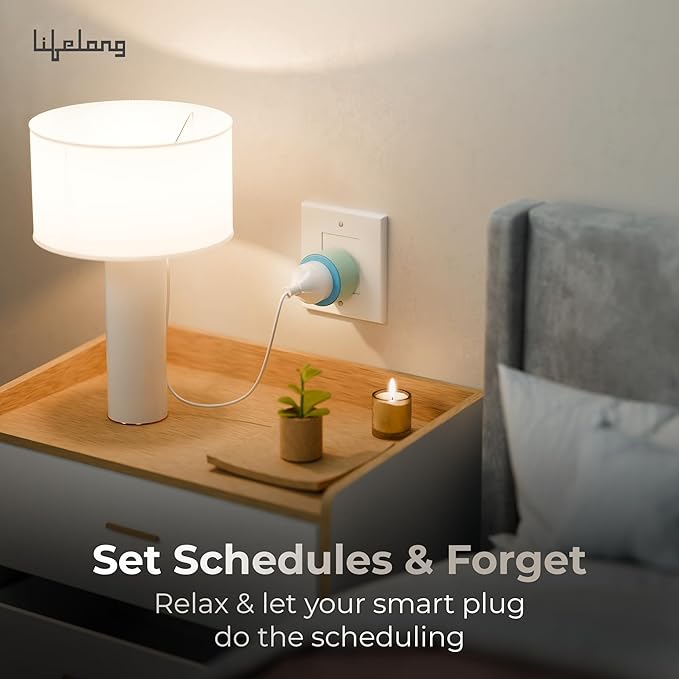 Lifelong 10A WiFi Smart Power Plug – App, Timer & Voice Control, Alexa/Google