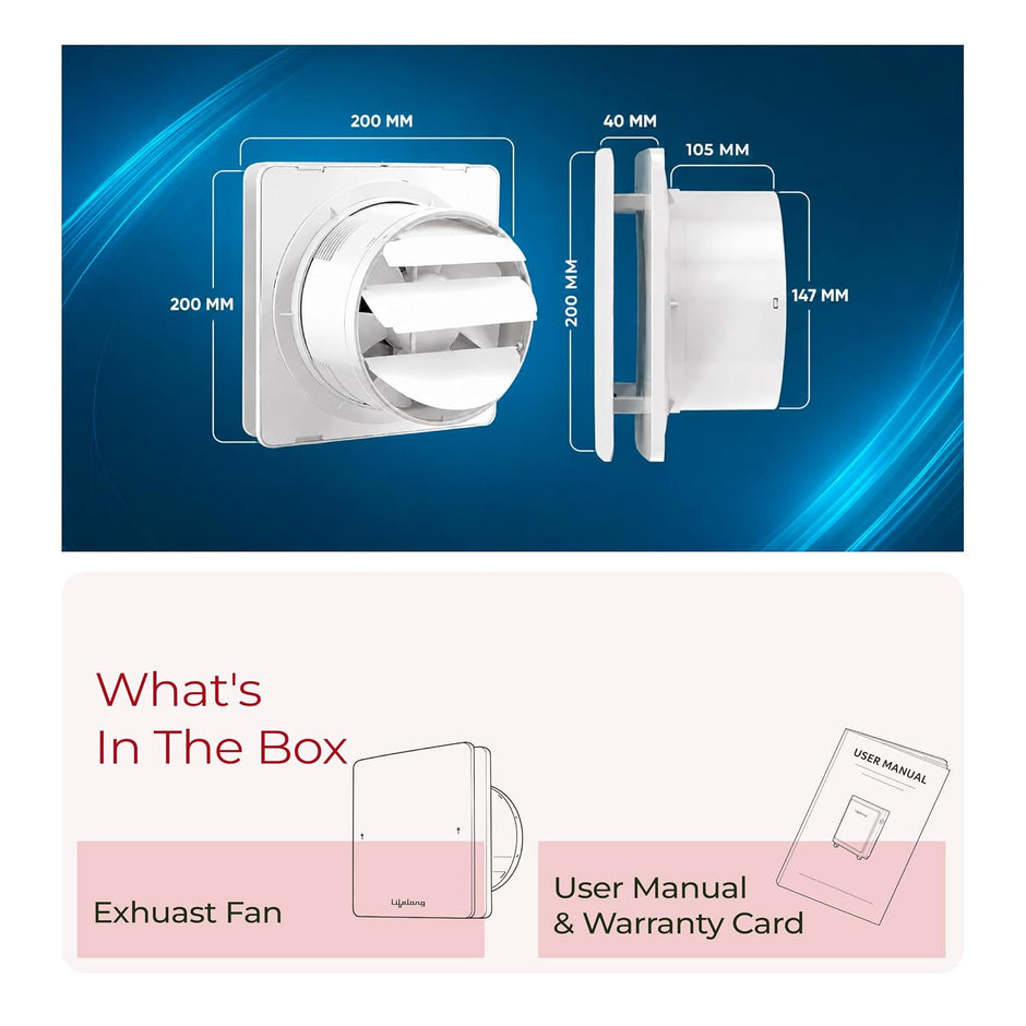 Lifelong Exhaust Fan 150mm (6 Inches) | BLDC Motor | 6W | Low Noise | 2300 RPM