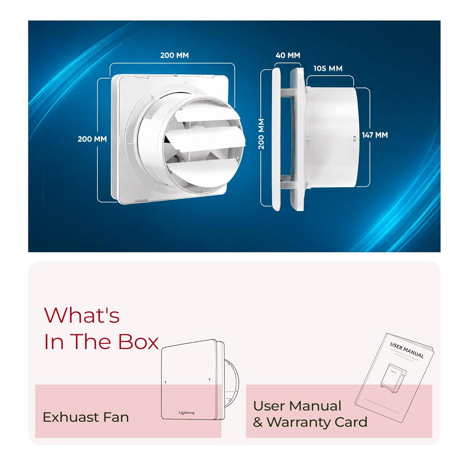 Lifelong Exhaust Fan 150mm (6 Inches) | BLDC Motor | 6W | Low Noise | 2300 RPM