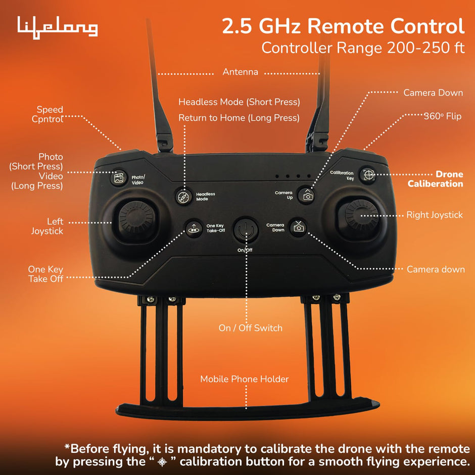 Lifelong Mini Drone with Camera & 30 Min Flight Time | Rechargeable RC Drone