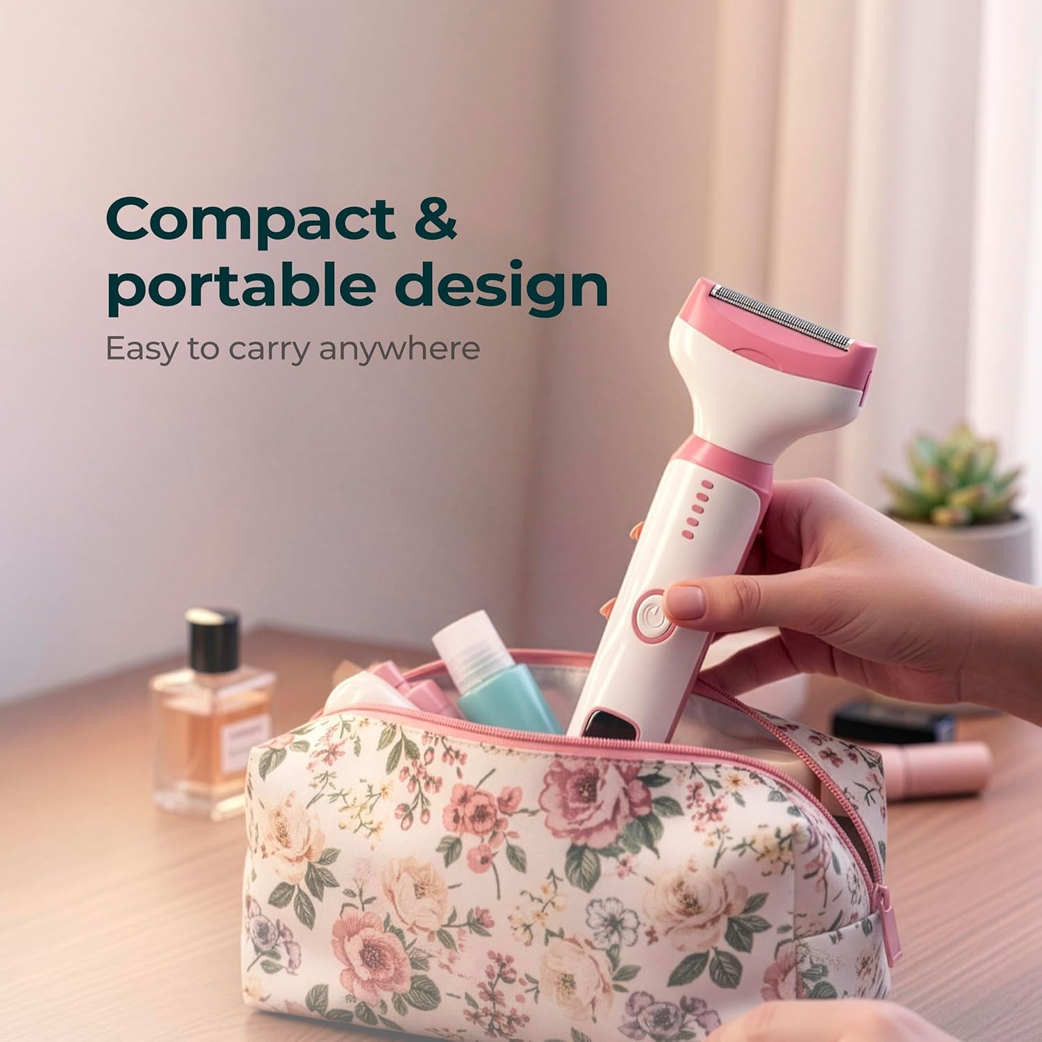 Lifelong GlideOff Luxe 5-in-1 Women’s Face & Body Trimmer | Electric Shaver & Razor with 5 Interchangeable Heads for Bikini, Eyebrow, Nose & Ear Hair Removal, 120 Min Runtime, USB Type-C Charging