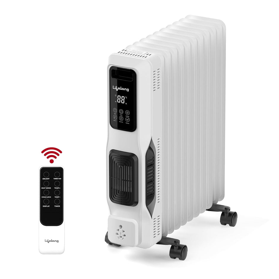 Lifelong Heato Pro 11 Fin Oil Filled Room Heater 2400W with PTC Fan & Remote