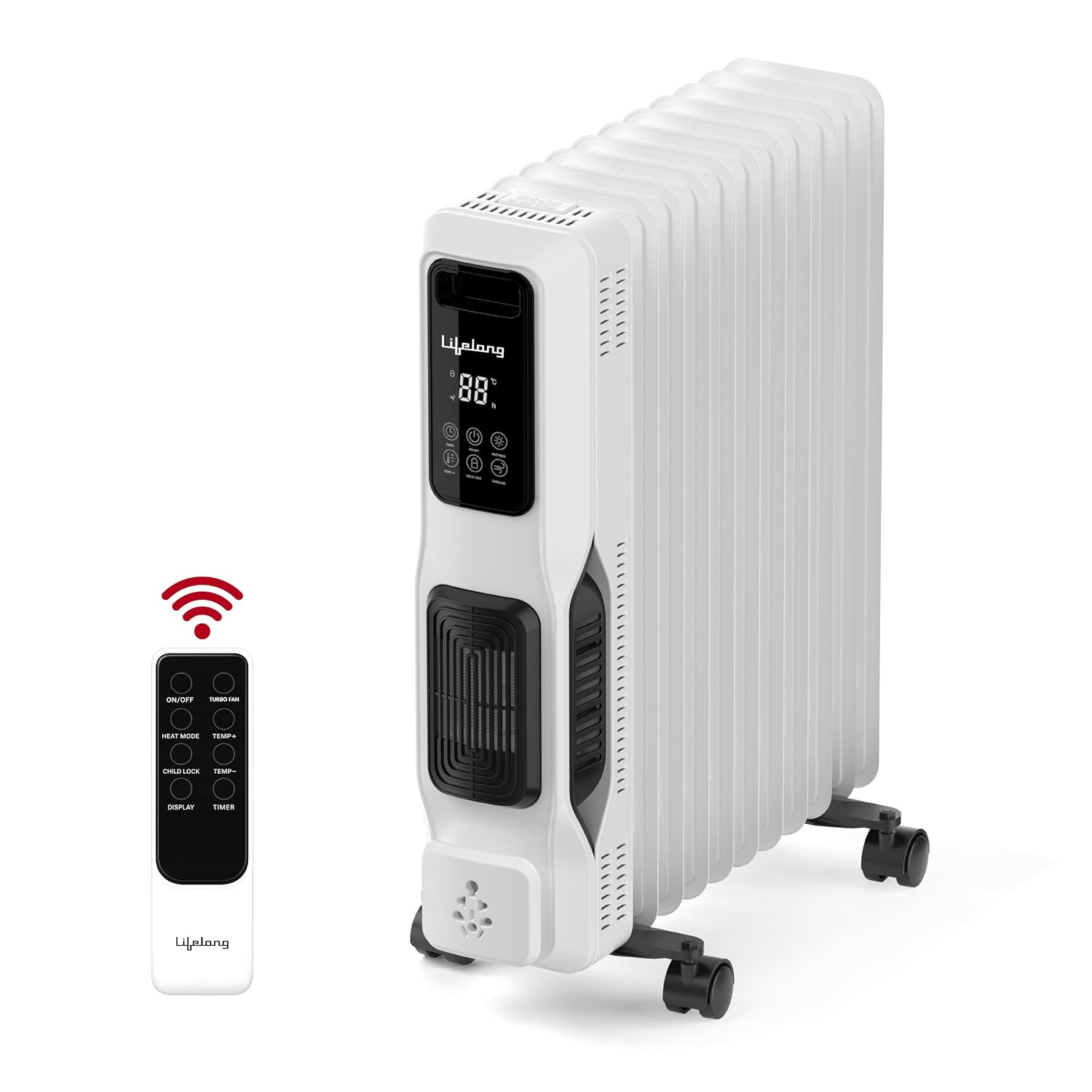 Lifelong Heato Pro 11 Fin Oil Filled Room Heater 2400W with PTC Fan & Remote