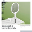 Lifelong 2-in-1 Foldable Electric Mosquito Racket – Rechargeable 1200mAh Bat with UV Light Trap, Type-C Charging & Base Stand