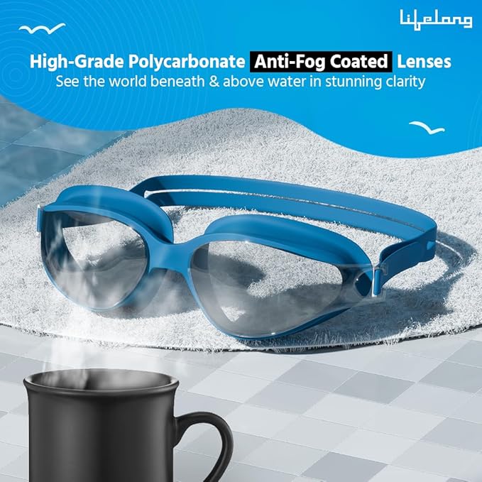Lifelong Swimming Goggles – UV Protection, Anti-Fog Glasses with Adjustable Strap