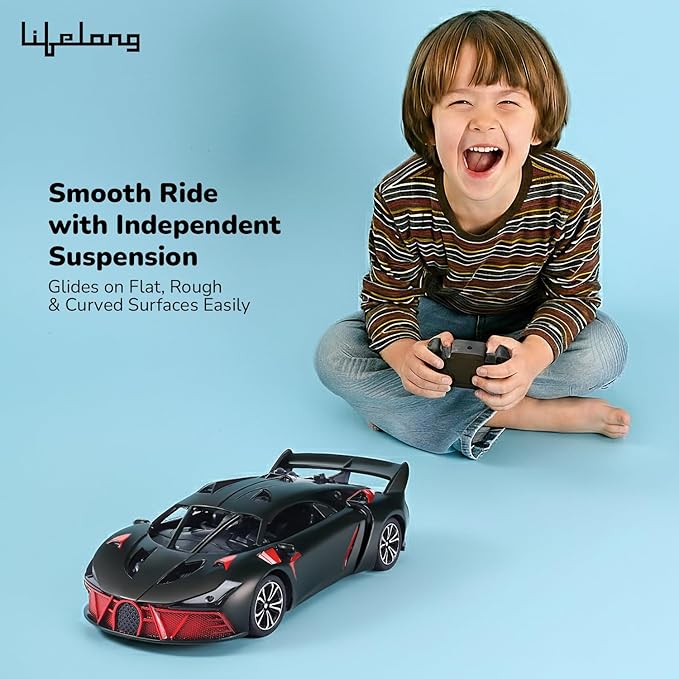 Lifelong Cuppy Rechargeable RC Racing Car for Kids | LED Lights & 2.4GHz Control