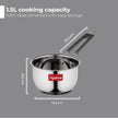Lifelong Stainless Steel Heavy Bottom Saucepan with Glass Lid | 18cm, 2.25 L | Induction & Gas Stove Compatible | Saucepan with Handle & Knobs | Tea, Milk-Boiling Pot (LLSSP18, Silver), 2250 ml