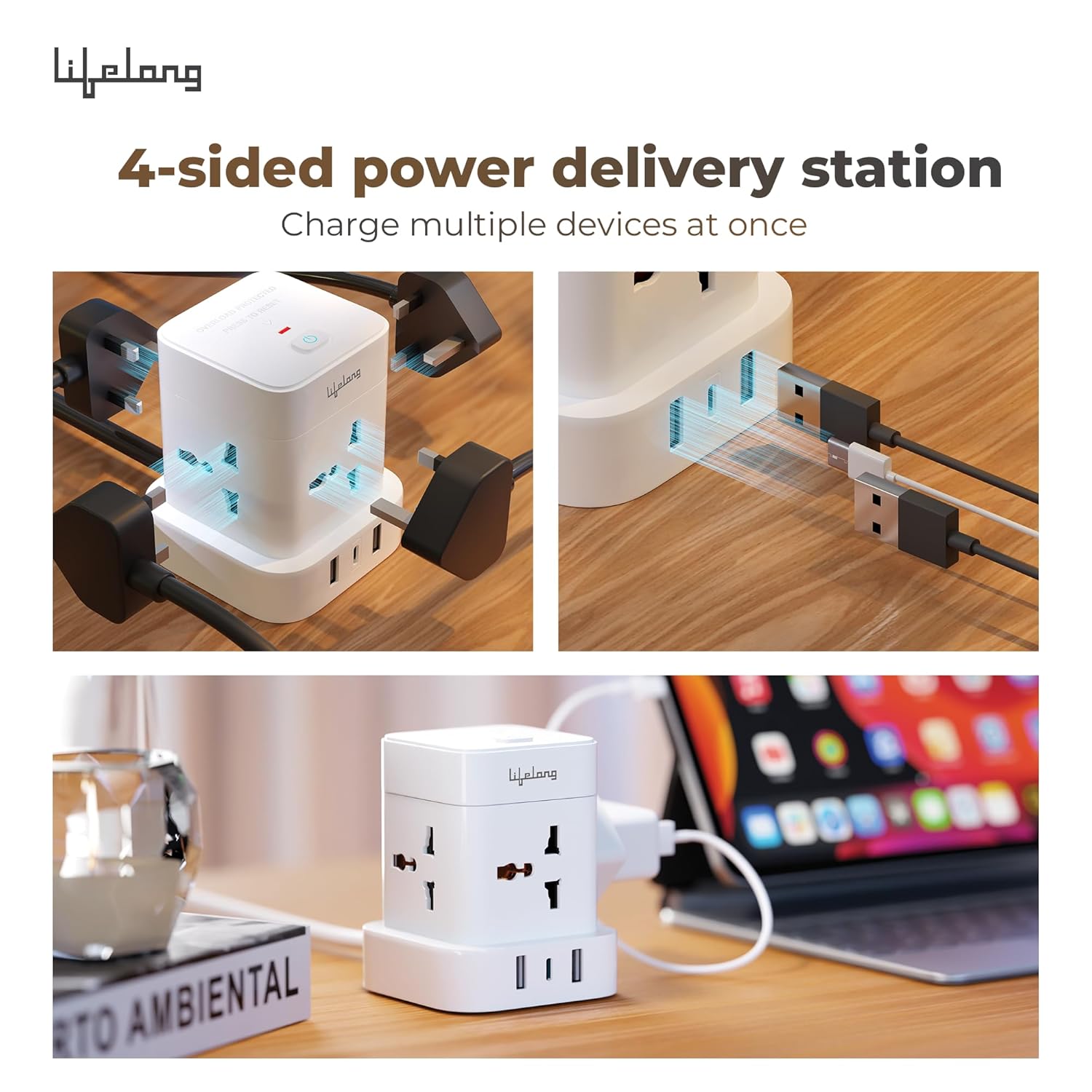 Lifelong Cube Plus Extension Board 7-in-1 | 1500 Watt