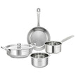 Lifelong Stainless Steel Cookware Set of 5 | Kadhai (2.2L), Fry Pan (1.4L), Saucepan (1.2L), Tope (1.4L) with SS Lid
