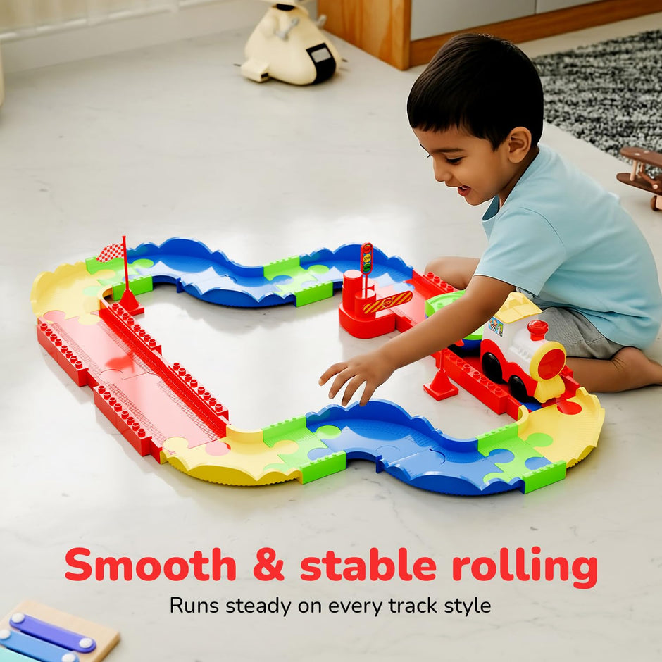 Lifelong Cuppy Rechargeable Toy Train Set with USB-C Engine, Lights & Sounds
