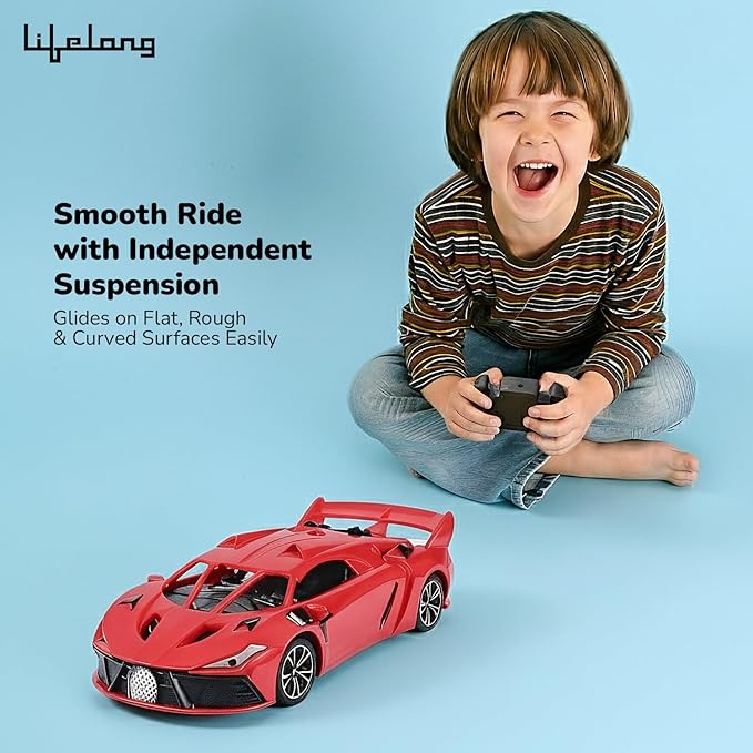 Lifelong Cuppy Rechargeable RC Car for Kids | LED Lights & 2.4GHz Control