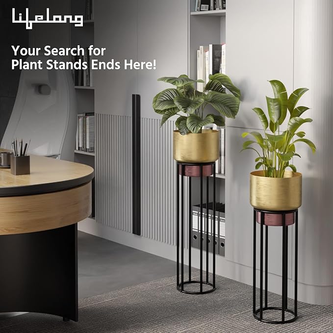 Metal Plant Stand Set of 2 – Indoor & Outdoor Anti-Rust Pot Holders (30Kg Capacity)