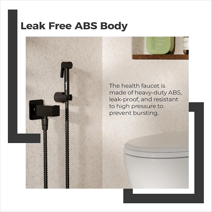 Bathroom Jet Spray – High Pressure Health Faucet with Hose & Wall Hook (Black)