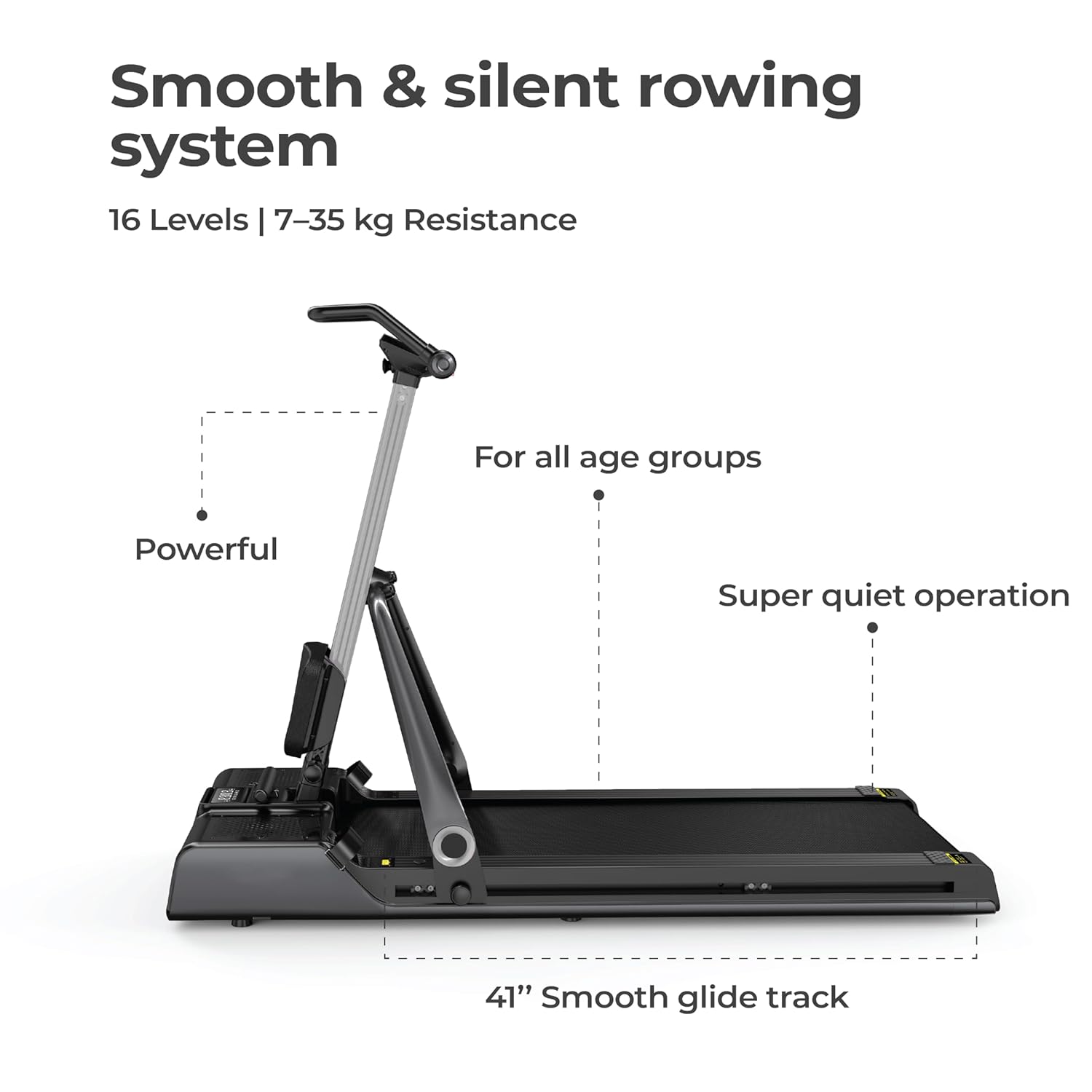Lifelong FitPro 3-in-1 Treadmill – 6HP Motor, Foldable, Rowing & Ab Trainer