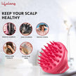 Silicone Scalp Massager & Body Scrubber – Hair Growth & Dandruff Care Brush (Pink)