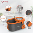 Lifelong 12L Spin Floor Mop Set with 360° Bucket & Microfiber Refills (Orange)