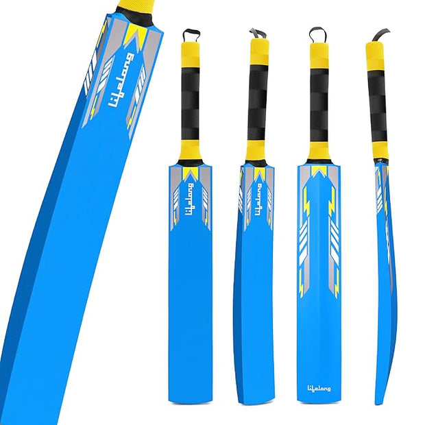 Lifelong Kids Wooden Cricket Bat – Lightweight, Durable Poplar Wood, Size 3 (Blue)