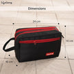 Polyester Toiletry Bag – Travel Essentials Organizer for Men & Women (Red/Black, 24cm)