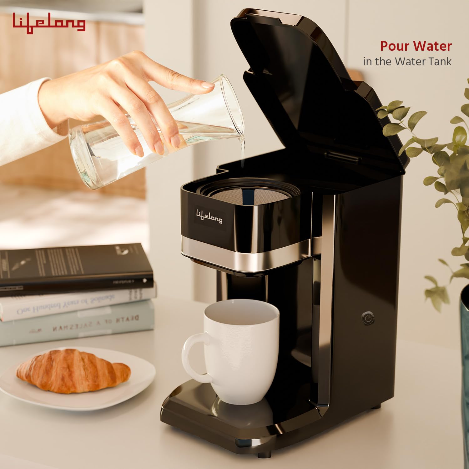 Lifelong Single Cup Coffee Maker- 350 W Coffee Machine for Single Serve