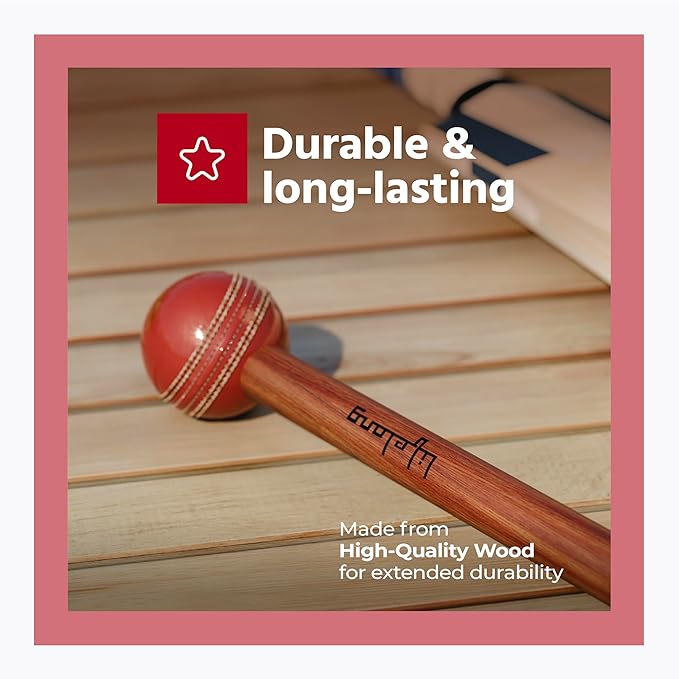 Lifelong Wooden Ball Mallet – Dual-Sided, Durable Wood, Perfect Weight for Cricket Ball Preparation