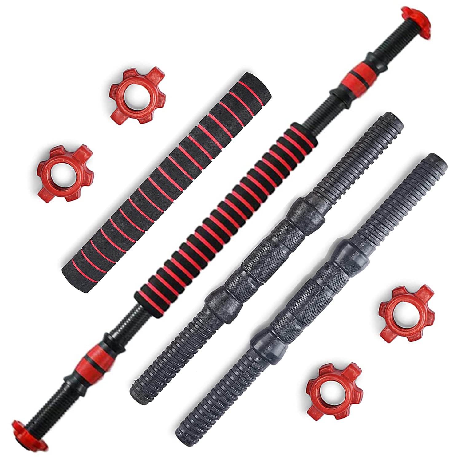 Lifelong LLDR02 Dumbbell Rods with Connectors (24mm Diameter) |Barbell Rods Weight Lifting