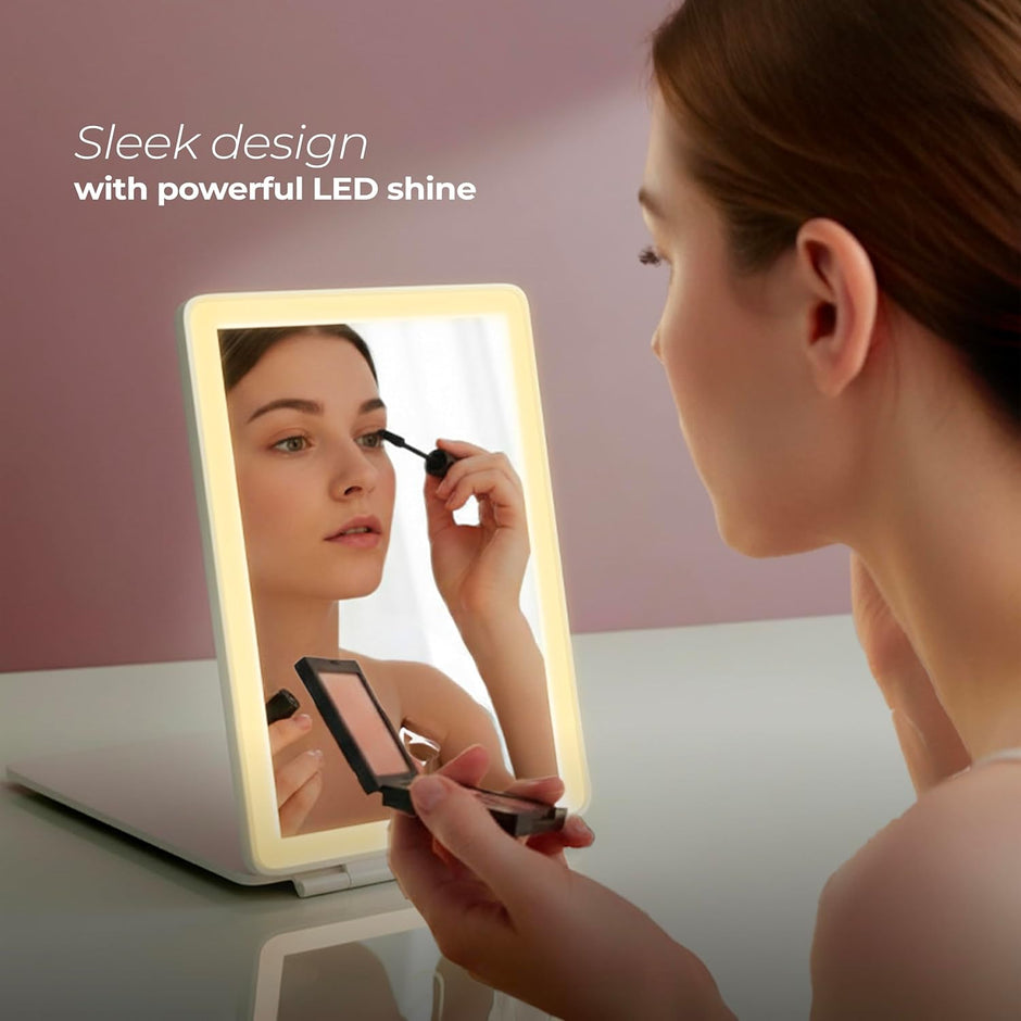 Lifelong LumiLook Rechargeable Makeup Mirror | 68 LED Lights, Touch & Portable