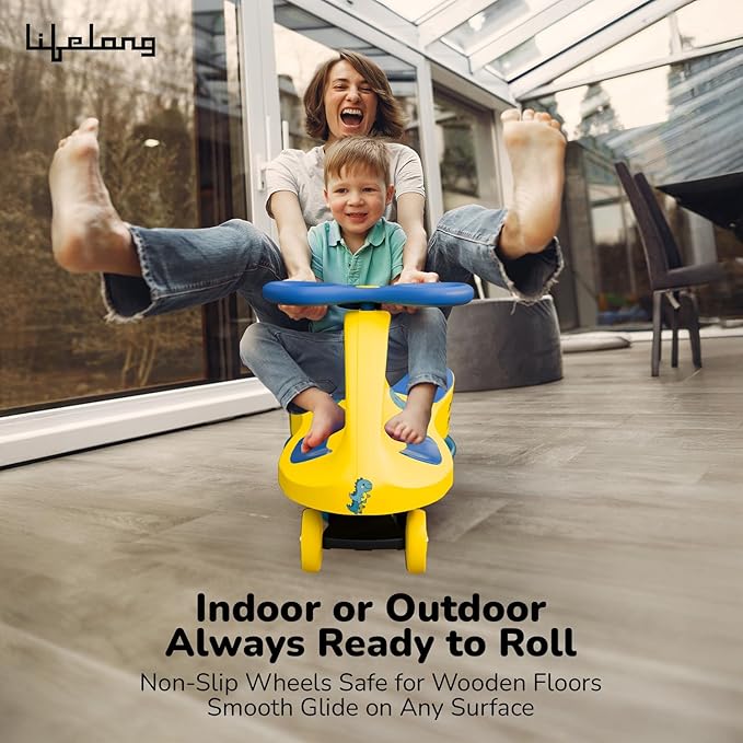 Lifelong Cuppy Jiggle Swing Car for Kids | No Battery Fun Ride for 2-5 Years