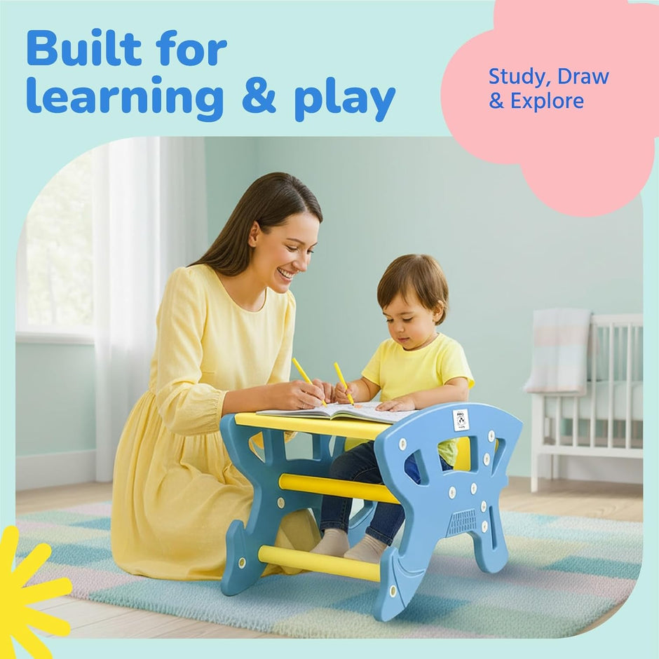 Lifelong 2-in-1 Rocking Horse & Study Table for Kids 1-5 Yrs, BIS Certified (LLCRK01)
