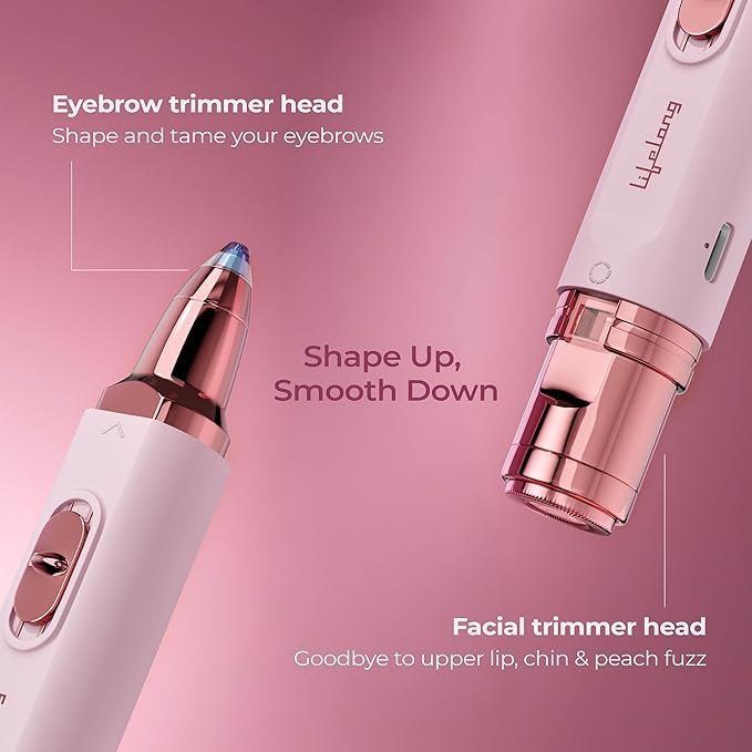 Lifelong Claré 2-in-1 Women’s Facial Hair Trimmer | Painless, USB-C Rechargeable