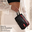 Polyester Toiletry Bag – Travel Essentials Organizer for Men & Women (Red/Black, 24cm)