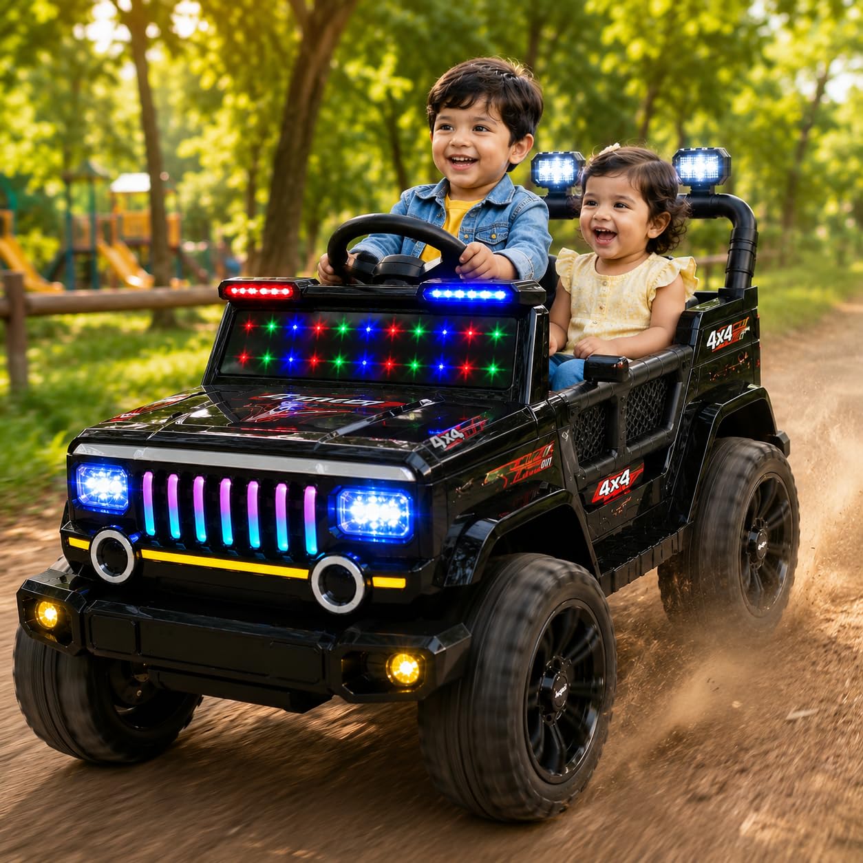 Lifelong Jeepster Kids Electric Ride-On Car (Black)