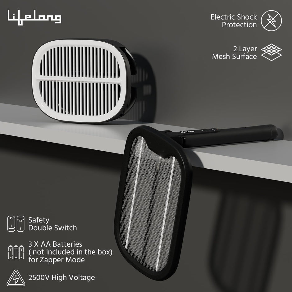 Lifelong 2-in-1 UV Light Mosquito Racket Bat and Mosquito Killer Lamp | 2500V