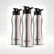 Lifelong 750ml Stainless Steel Water Bottle Pack of 3 | Leak-Proof & Durable | Easy to Clean | Odour-Free | Rust-Free Build, Secure Cap & Easy Grip | Ideal for School, Office, Travel & Gym (Silver)