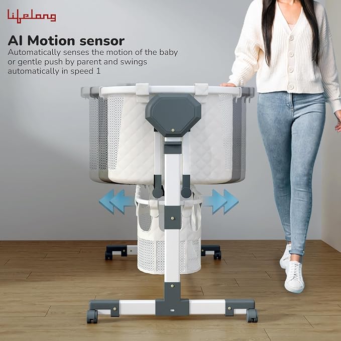 Lifelong Cuppy 3-in-1 Electric Baby Cradle | Adjustable Cot with Music, Mosquito Net & Storage BasketLifelong Cuppy 3-in-1 Electric Baby Cradle | Adjustable Cot with Music, Mosquito Net & Storage Basket