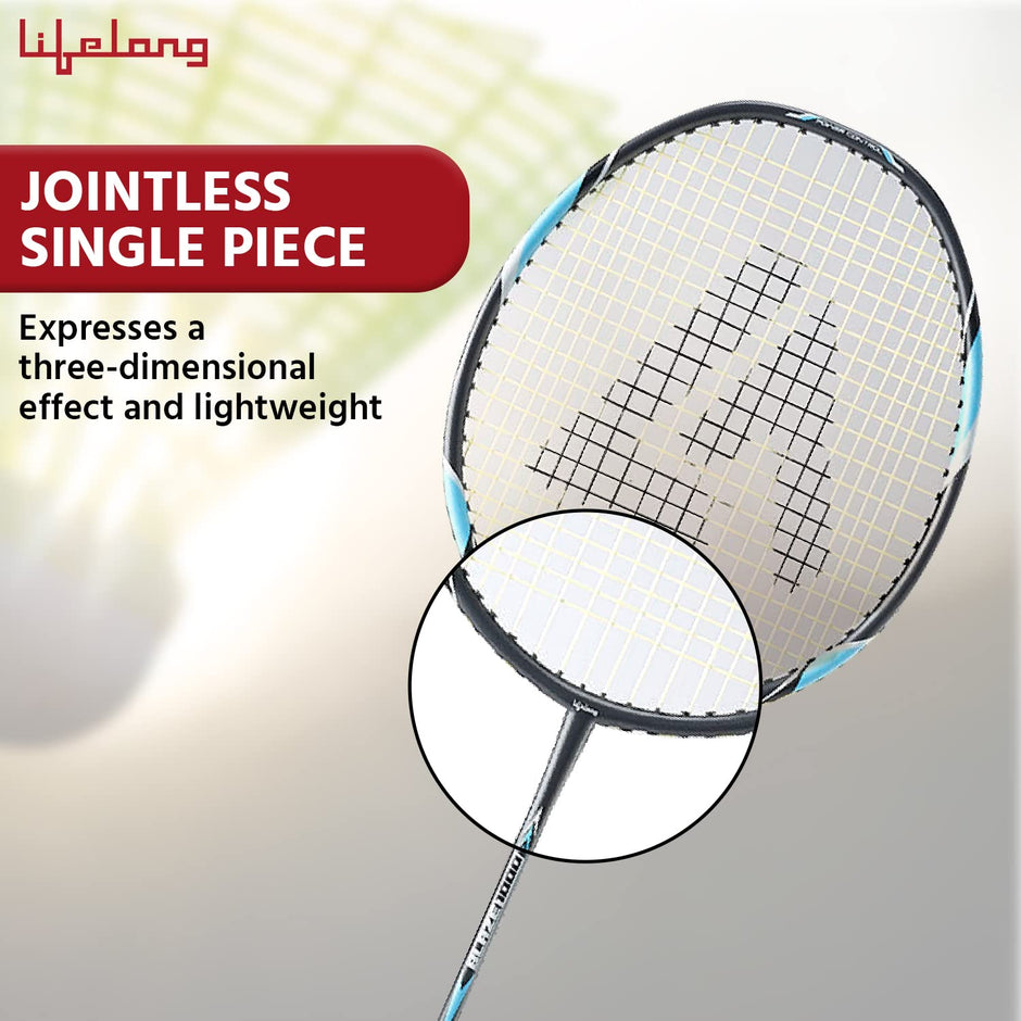 Lifelong Badminton Racquets Blaze1000 Single Piece Graphite Shaft (LLBDR91, Grey)